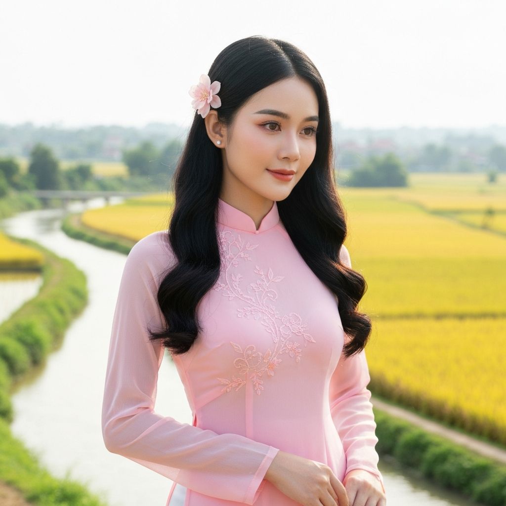 Áo Dài Hồng Thanh Lịch