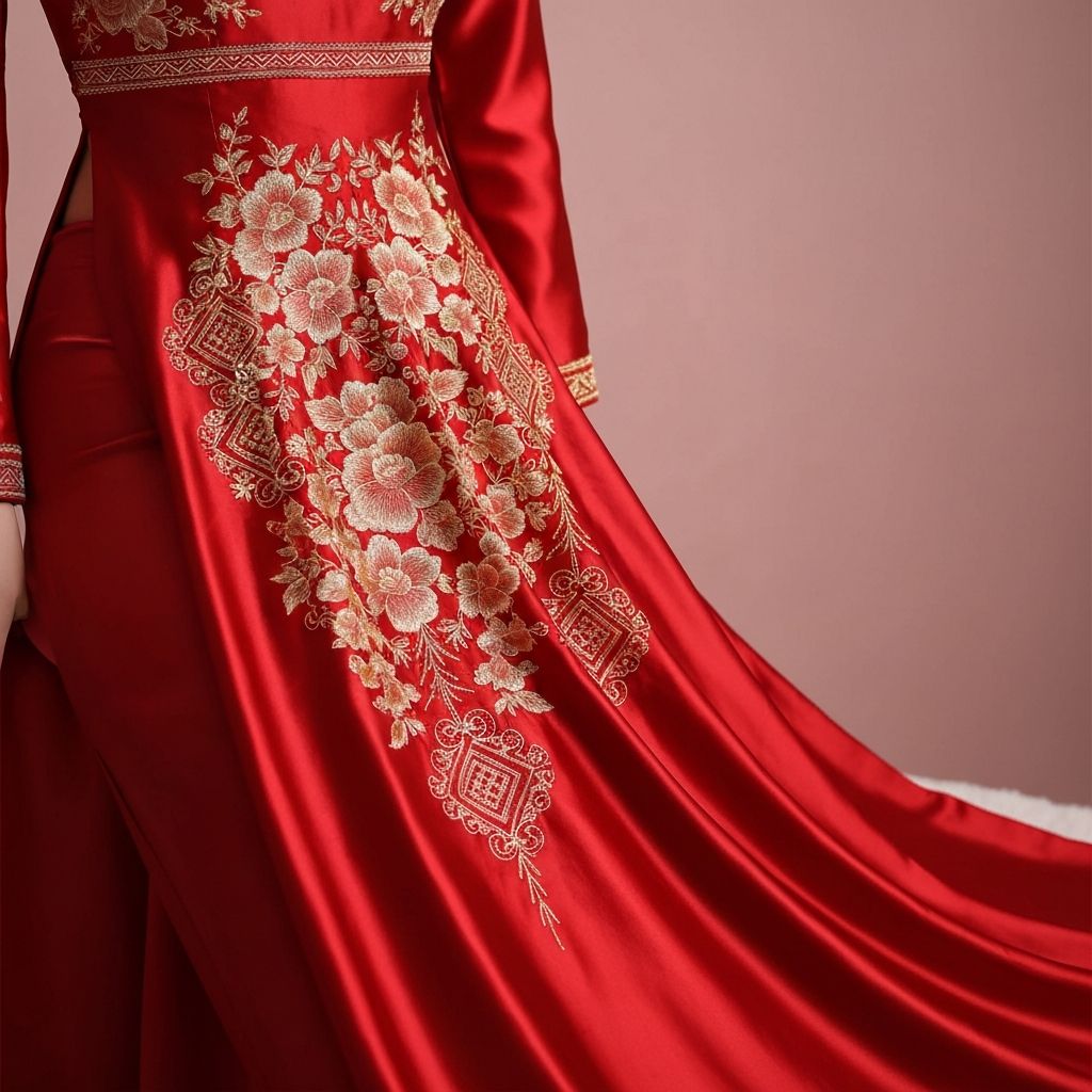 Áo Dài Đỏ Truyền Thống