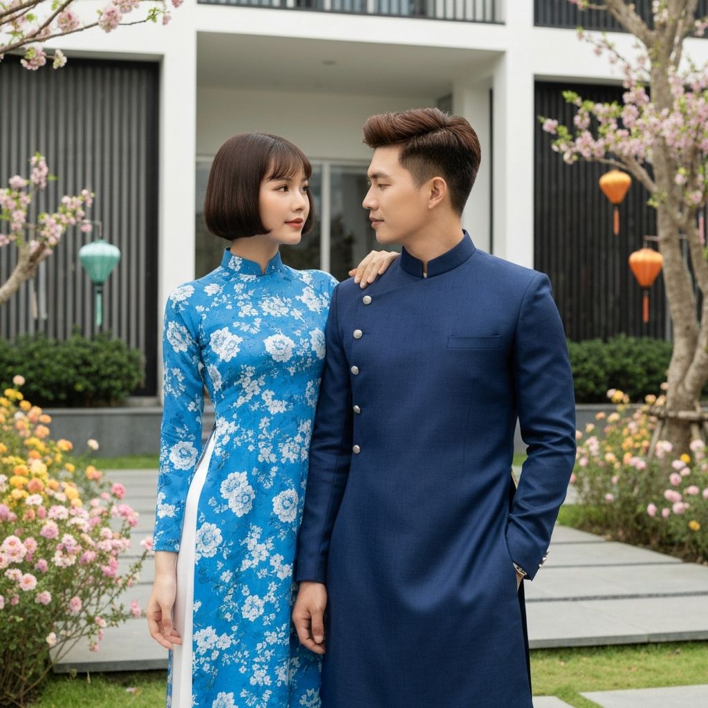 Cặp Đôi Áo Dài Hiện Đại